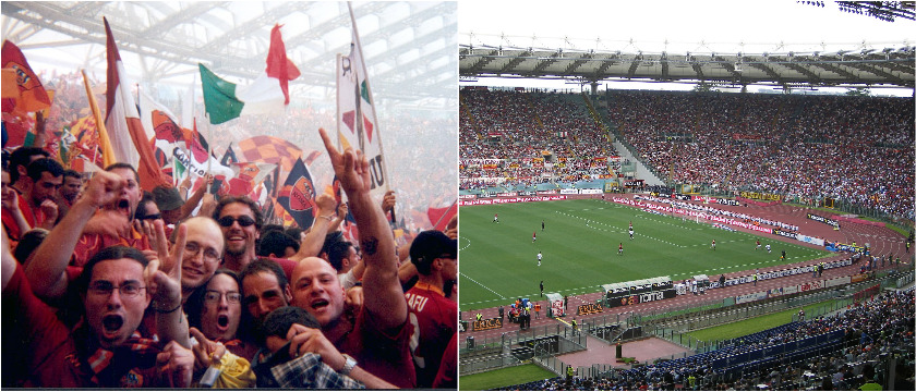 roma fans collage picture