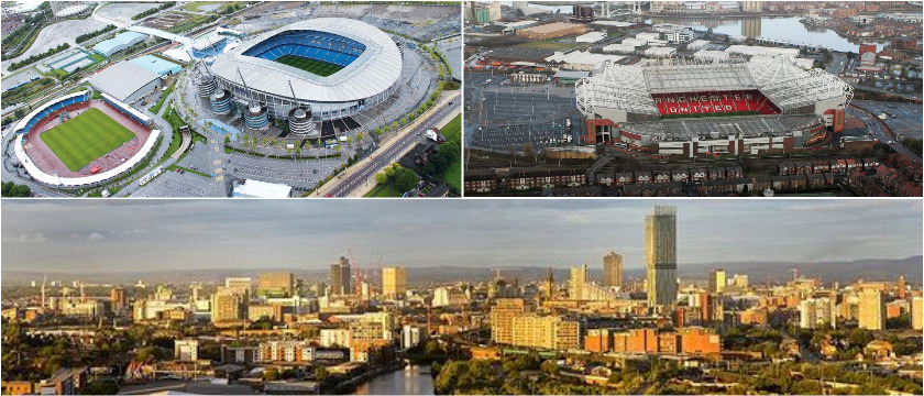 Manchester stadiums collage picture