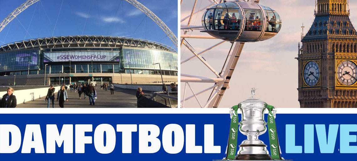 se damfotboll på Wembley